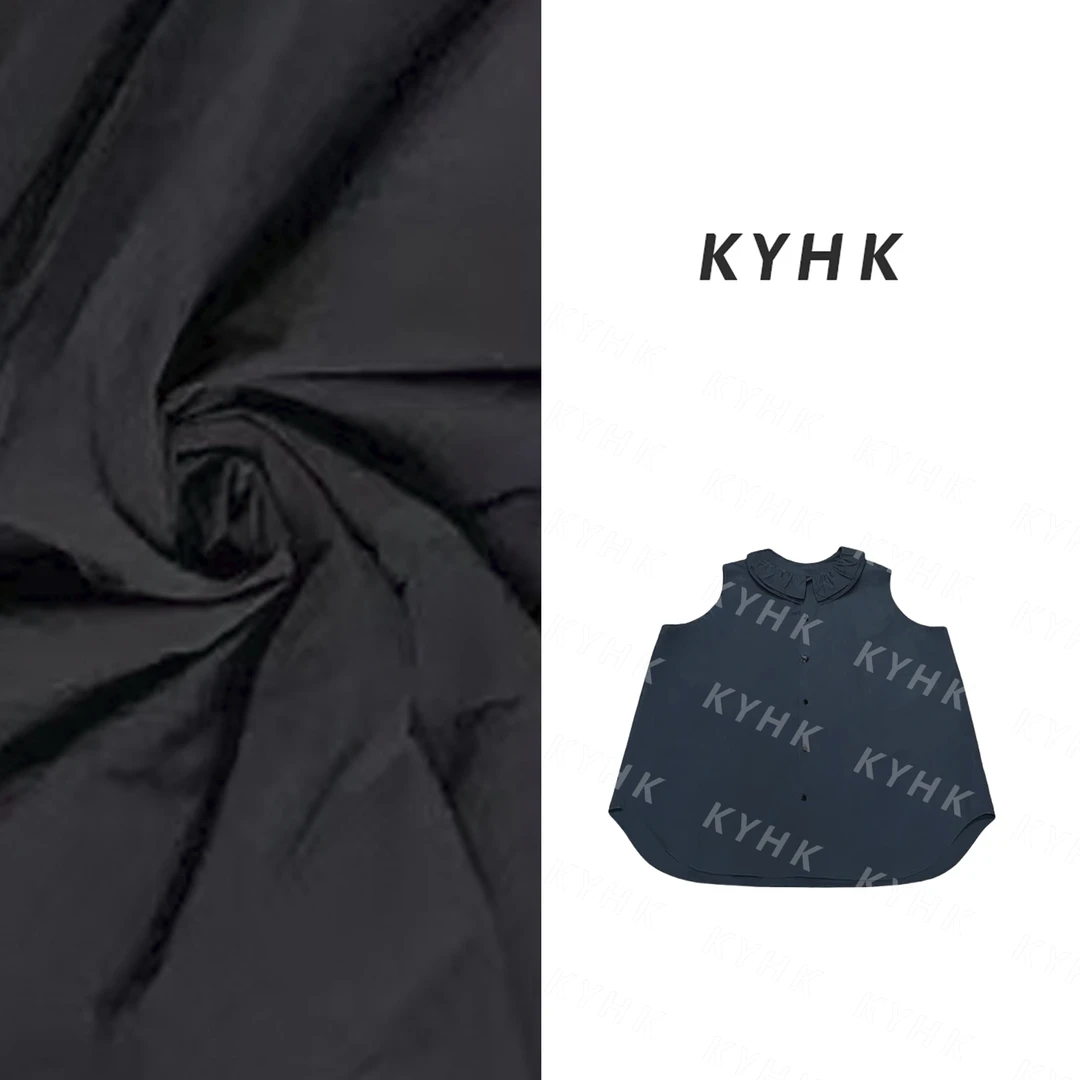 KYHK 复古双层荷叶领纯棉宽松无袖娃娃衫女250372