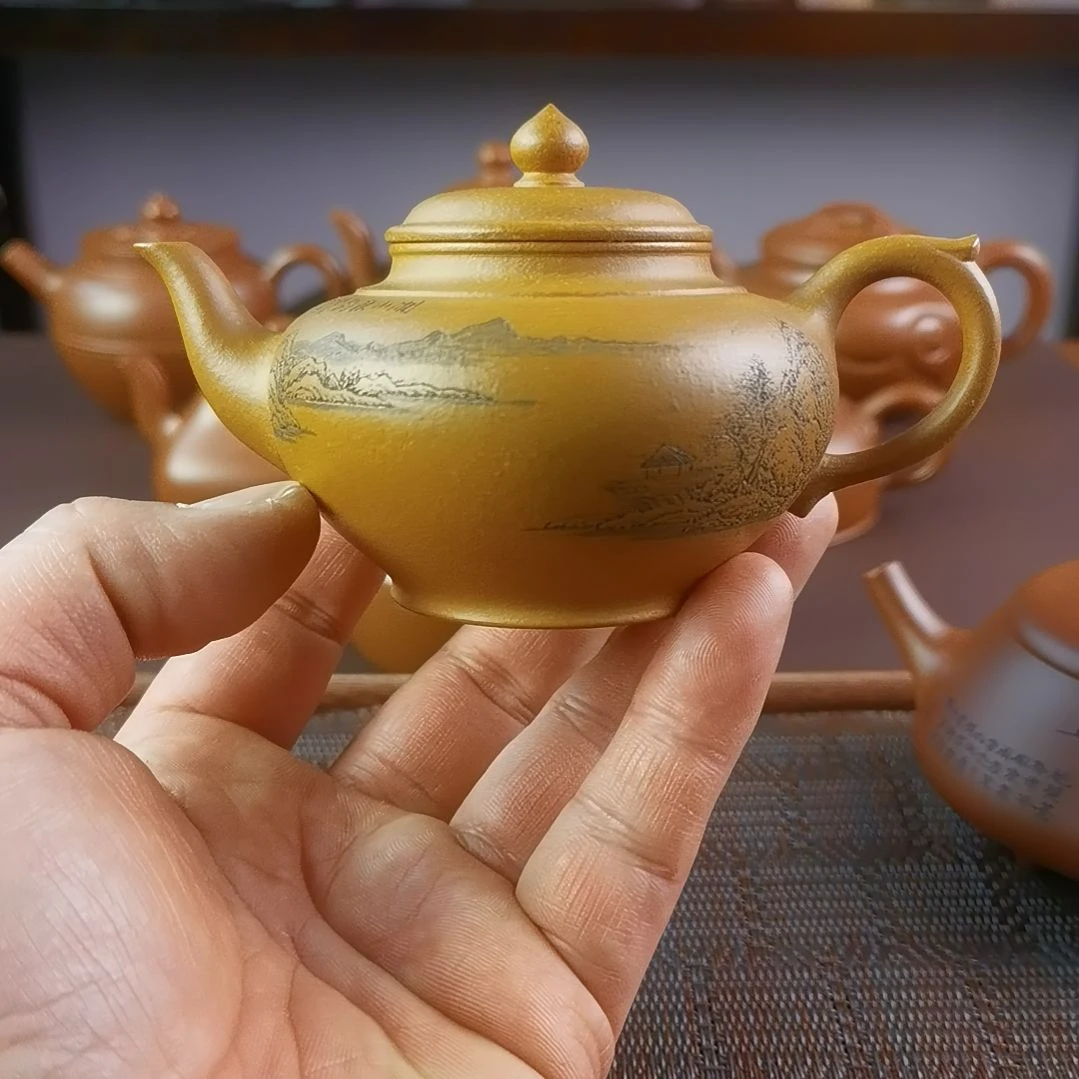 紫砂茶壶黄金段笑樱150CC双工合作