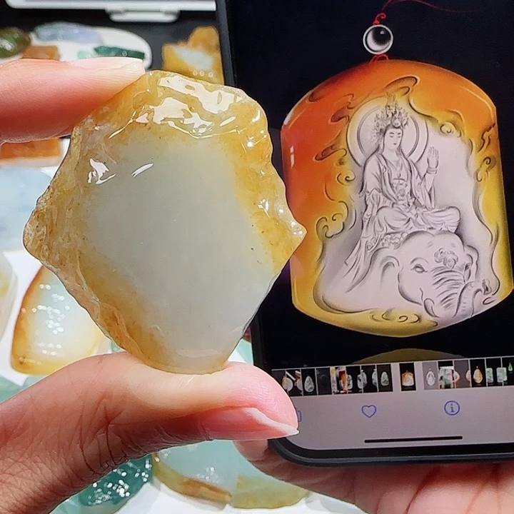 定制翡翠未镶嵌翡翠挂件