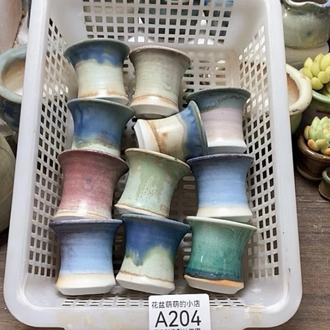 紫砂花盆204微瑕品口径4厘米左右的