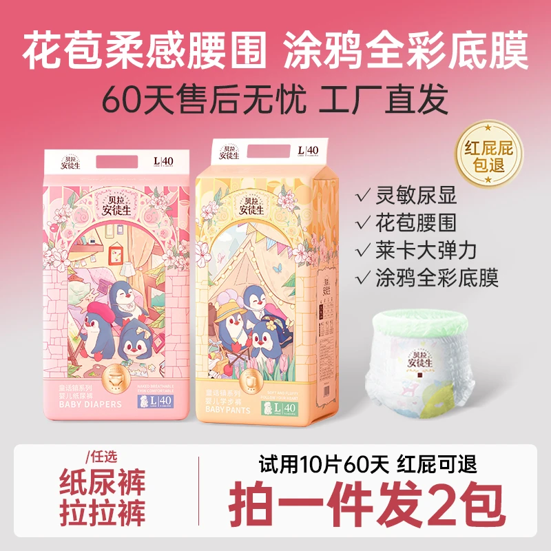 婴幼儿超薄亲肤纸尿裤包臀防漏瞬吸新生儿拉拉学步宝宝一次性裤