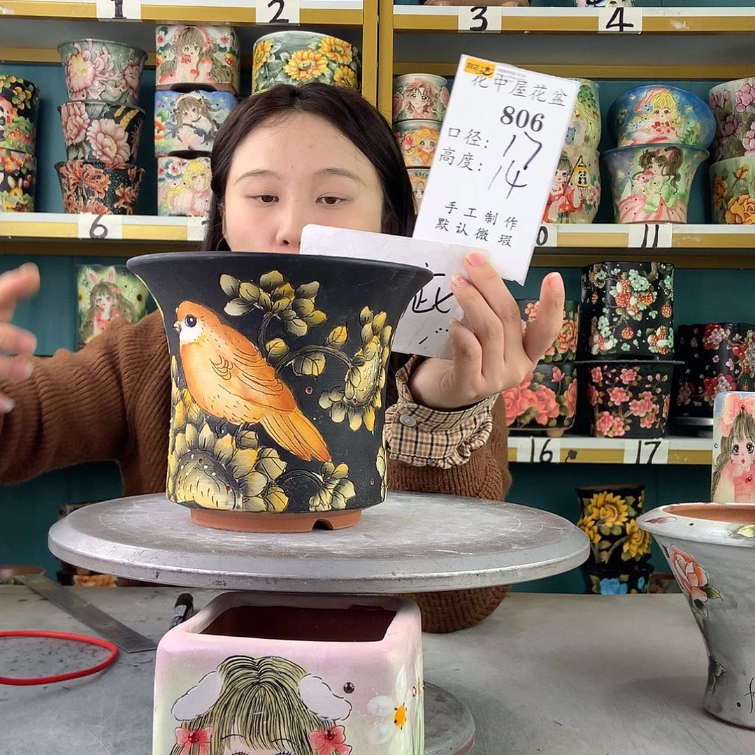 陶景德镇手工花盆806