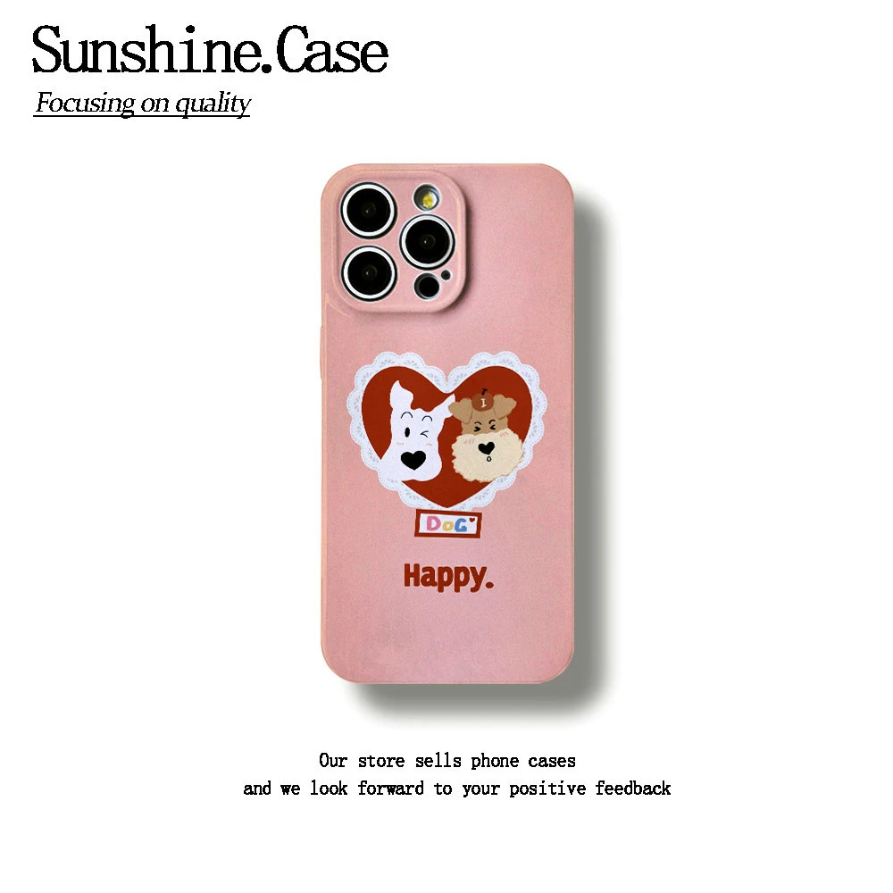 甜蜜小狗菲林软壳适用苹果oppo华为vivo小米荣耀创意手机壳防摔