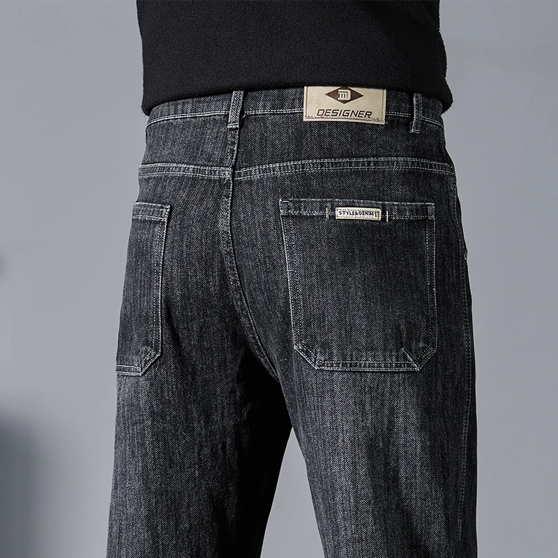 高品质牛仔裤男士秋季直筒宽松型潮流百搭休闲裤子男款中高腰长裤