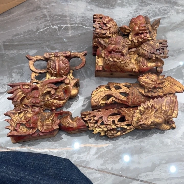 香榧木虎***叔香樟木木雕摆件工艺品