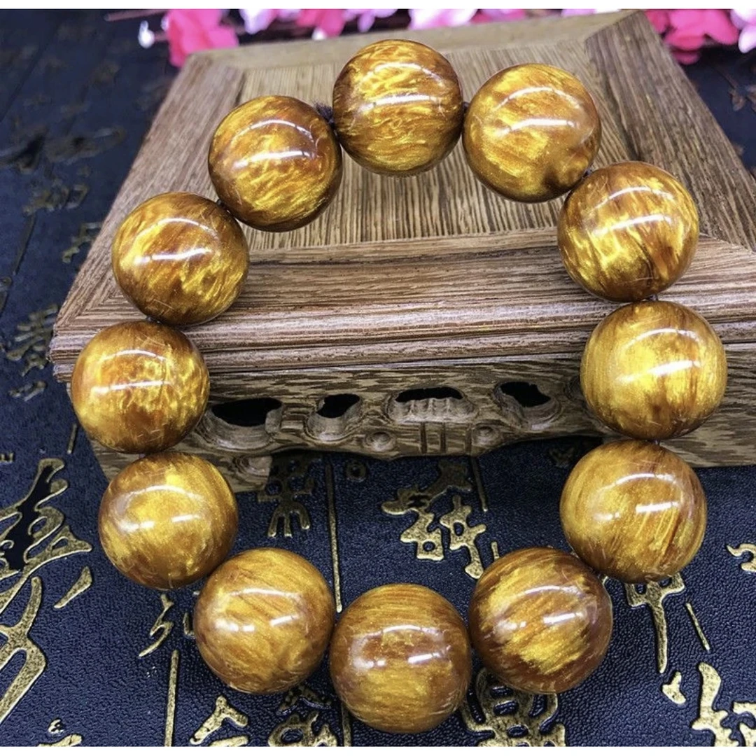 6666 金丝海柳 提爆纹 20mm手串 （无礼盒）