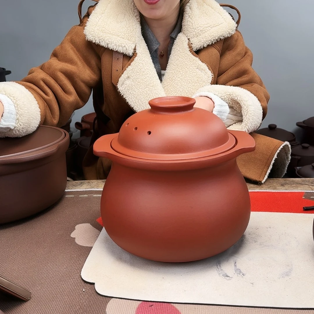 紫砂砂锅4升微微瑕