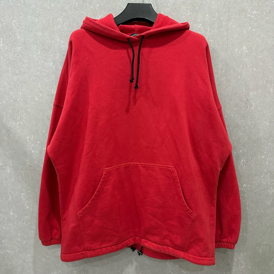 未使用 Balenciaga/巴黎世家 红色下摆刺绣logo标卫衣xs码006431