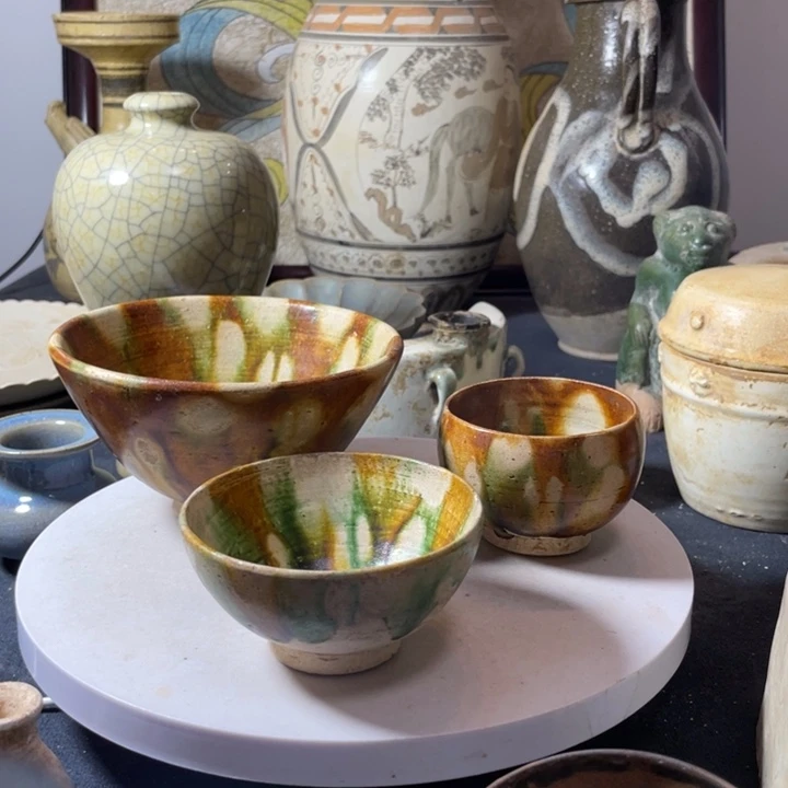 三彩窑杯子漂亮恋**.