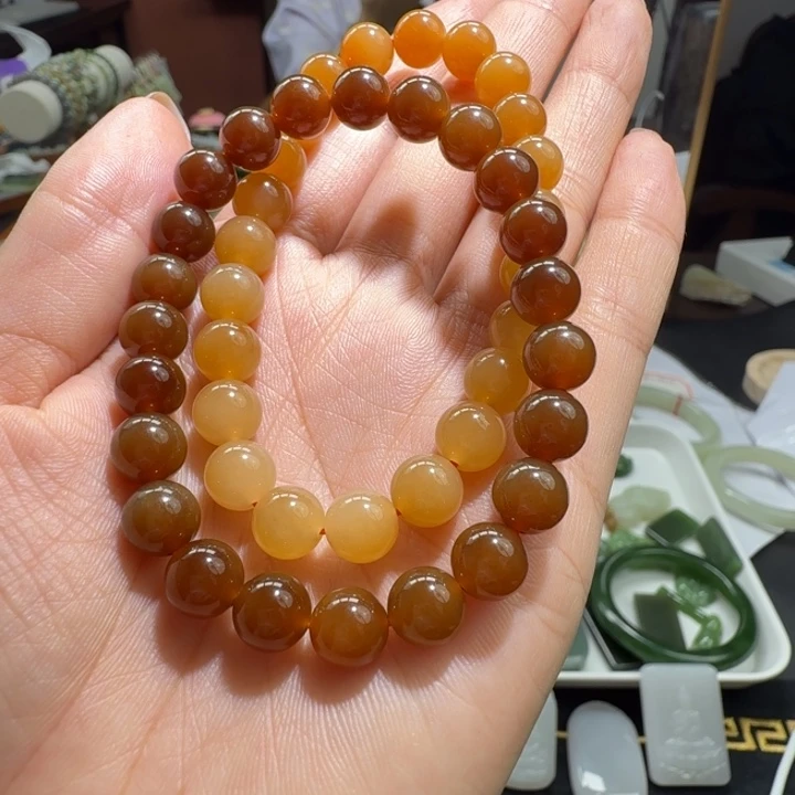 和田玉（糖玉）未镶嵌手串两串通走