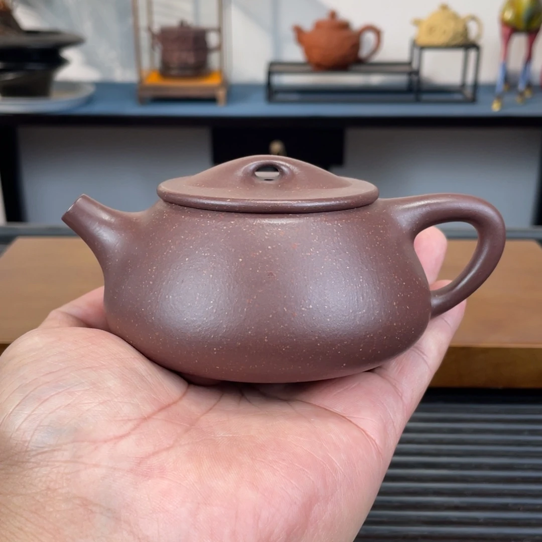 紫砂茶壶底槽青景舟石瓢220cc