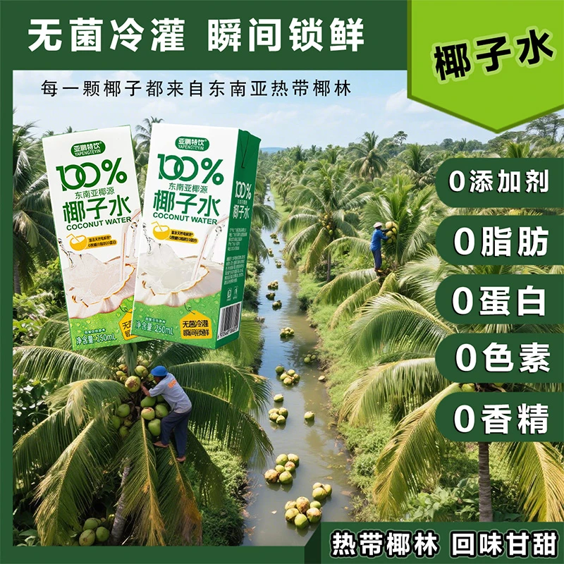 亚鹏特饮椰子水新鲜日期0添加剂椰子250ml盒装学生营养饮品批发