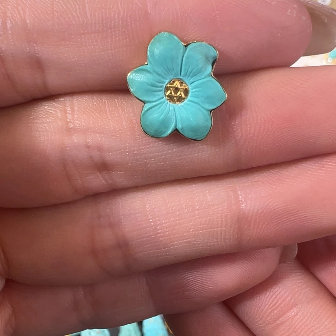 绿松石配件18K金镶嵌配件