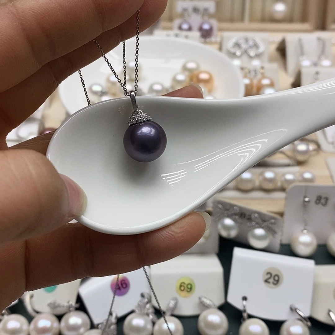 银S925镶嵌淡水珍珠颈饰