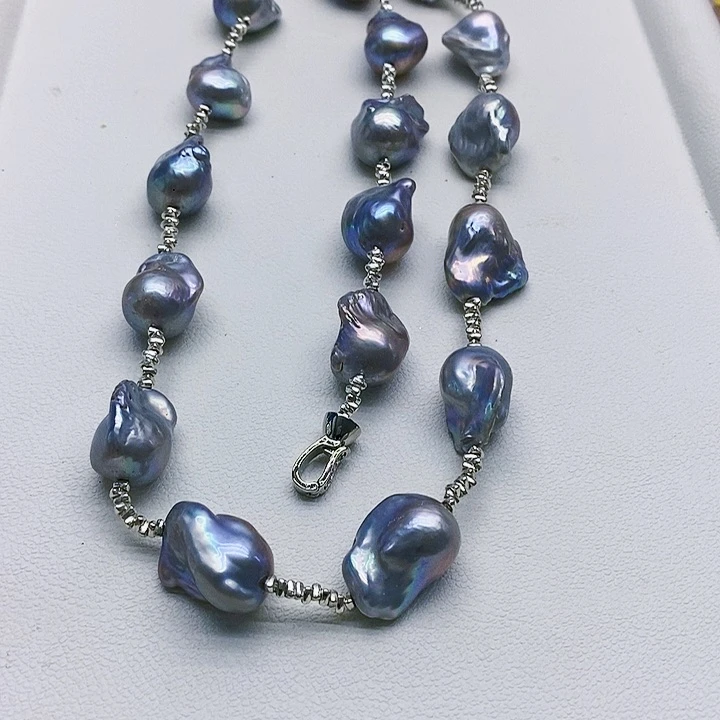 颈饰银S925镶嵌淡水珍珠爱*