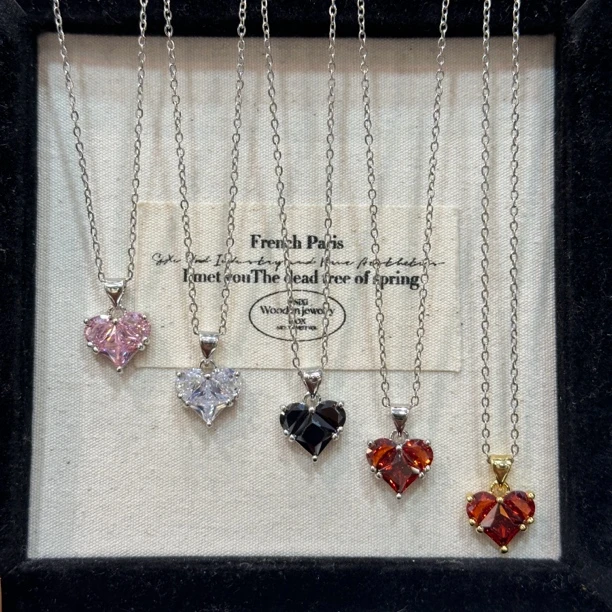 不锈钢项链 GULUM 427 爱心银色项链小众甜美少女心韩版时尚