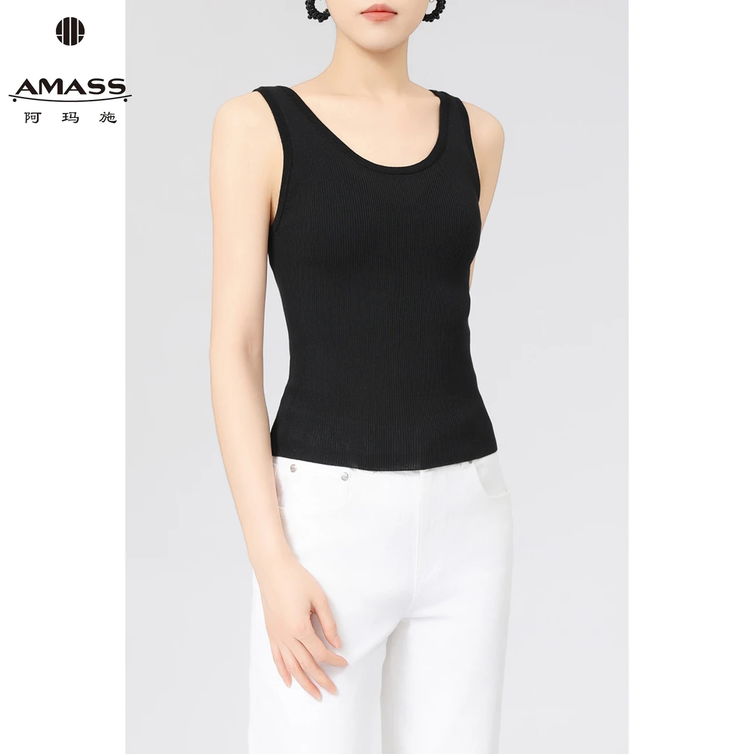 AMASS/阿玛施夏季新款时尚纯色百搭舒适针织打底背心吊带女538013