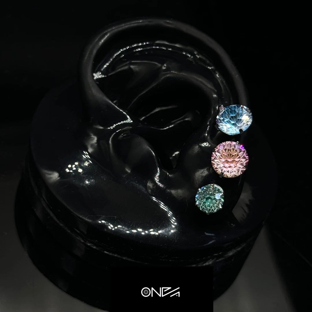 钛钢合成锆石耳饰 无耳洞磁吸款 ONEPART調色師系列耳钉男女通用