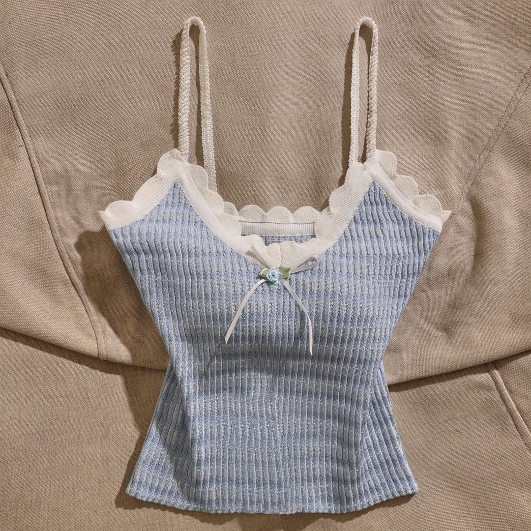 甜美风时髦洋气修身显瘦小吊带背心女独特别致内搭外穿上衣女