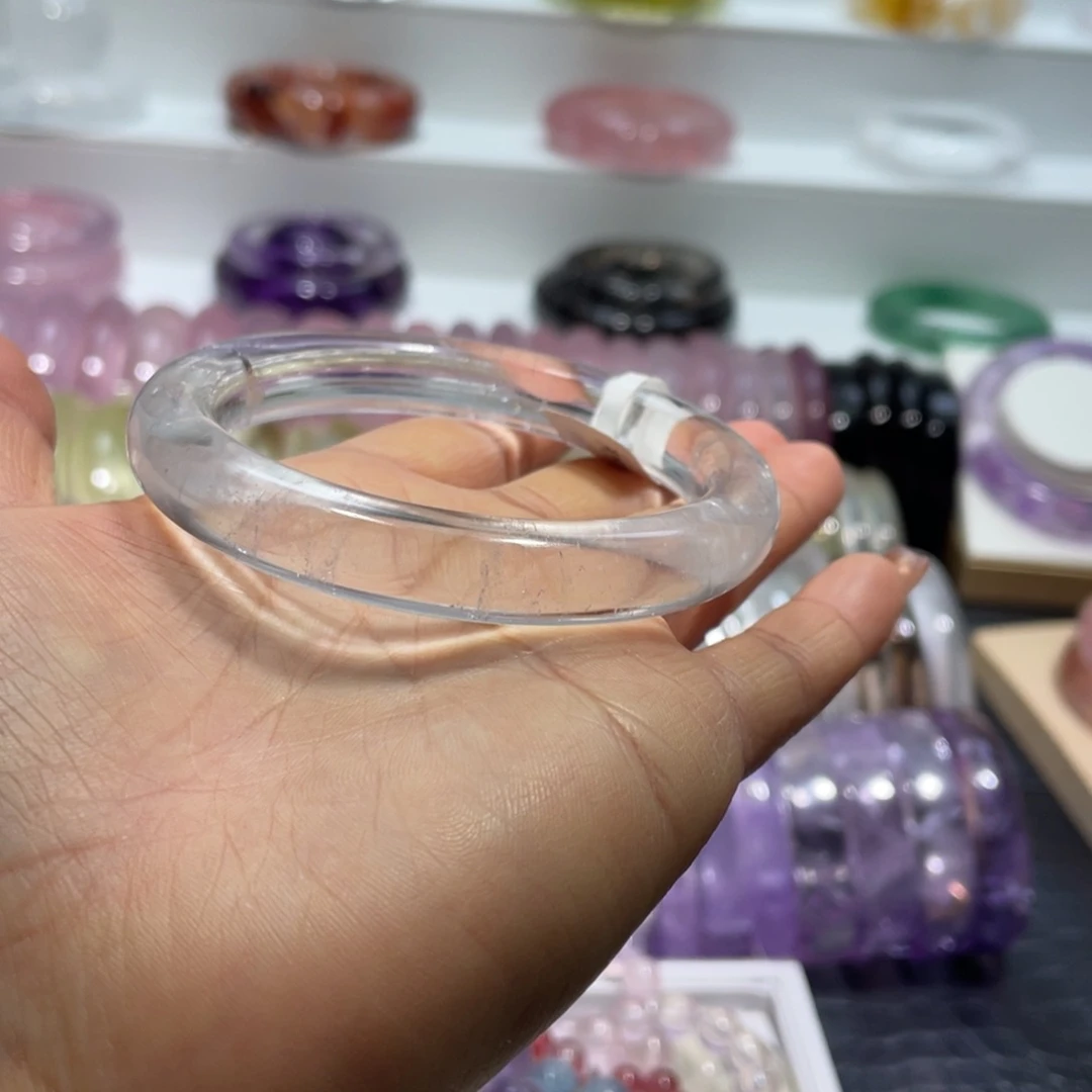 水晶手镯57.8圈口7号未镶嵌