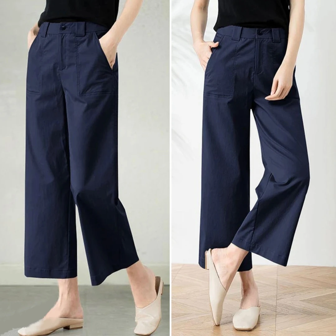 【正品奢氧九分直筒裤】抗皱料透气亲肤舒适秋季显瘦郑州女裤2518