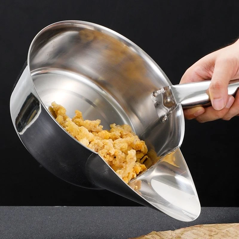 不锈钢鸭嘴勺打包盆鸡排炸鸡拌料鸡柳薯条铲子搅拌盆装袋工具商用