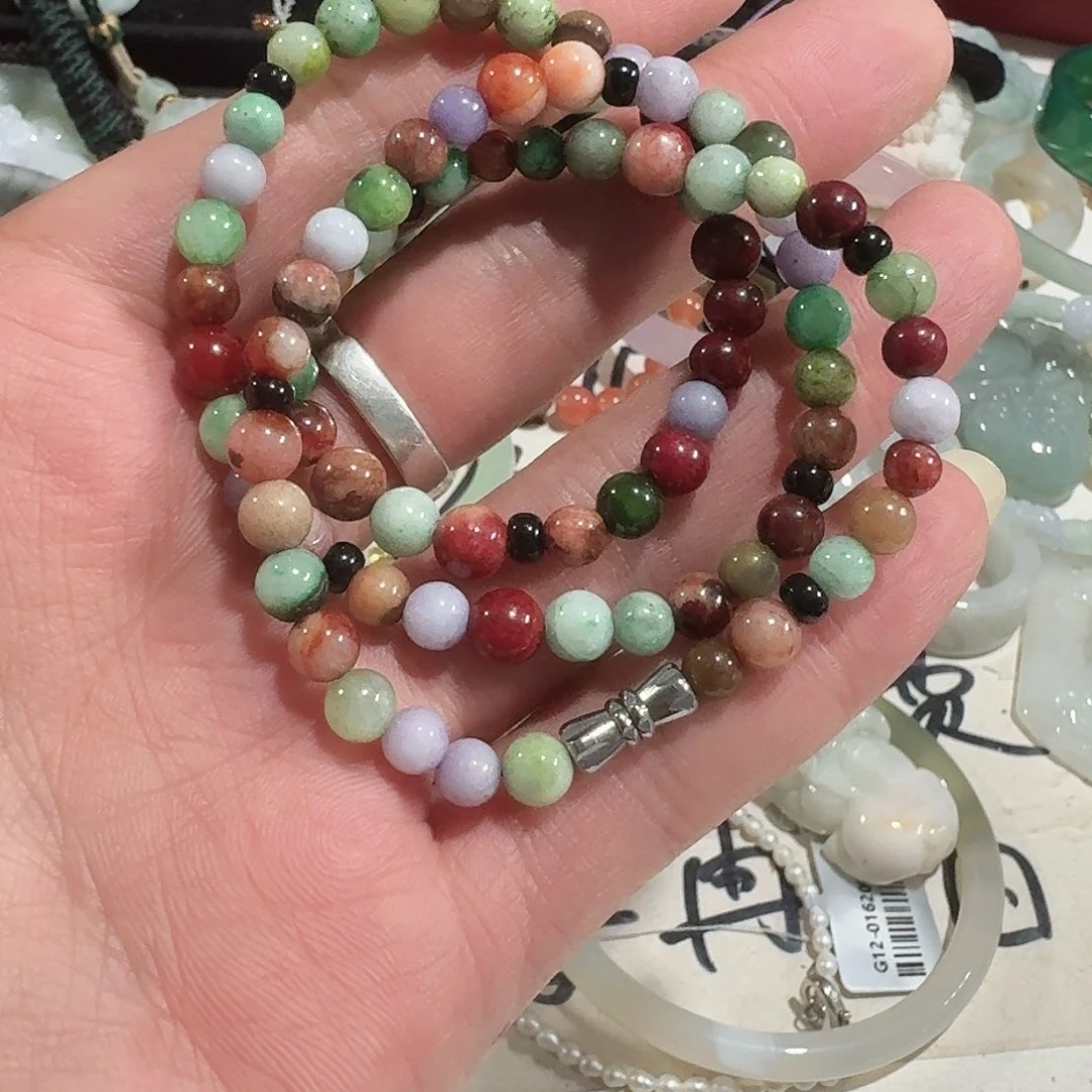 翡翠未镶嵌颈饰长串多宝