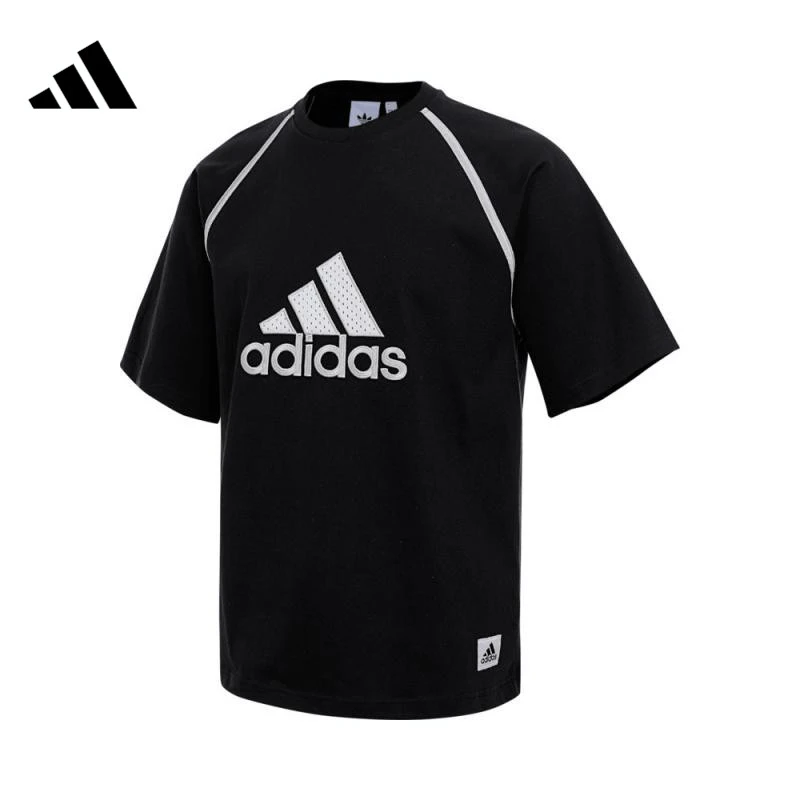 adidas阿迪男子BADGE TEE M针织无领短T恤KC3861
