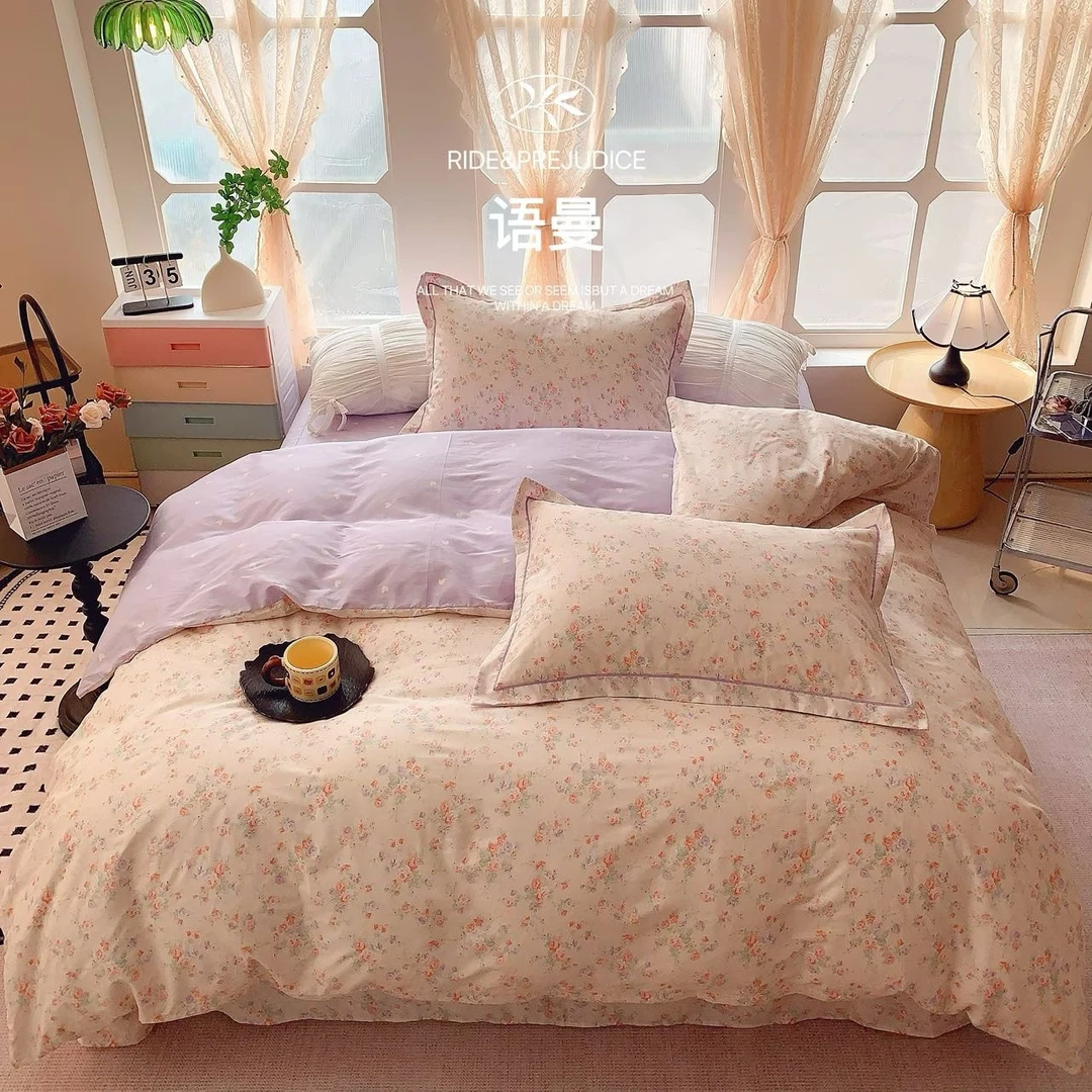 全棉小清新四件套 精梳 棉纱松弛柔软韩系公主小碎花ins风 上新特