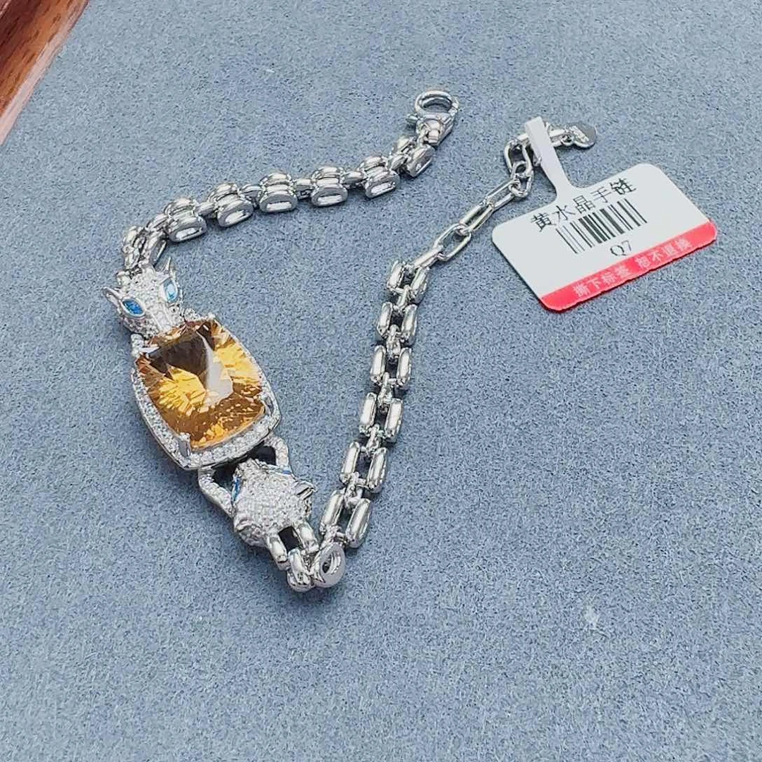 水晶手链银S925镶嵌手链