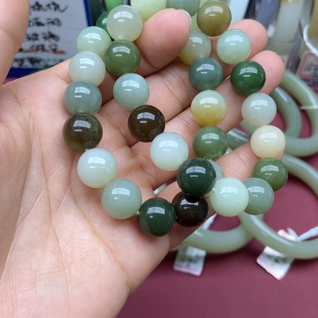 和田玉手链未镶嵌卡12