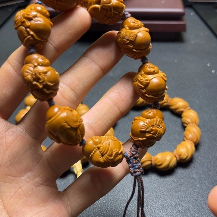 橄榄核手串/手链橄榄核雕八大弥勒