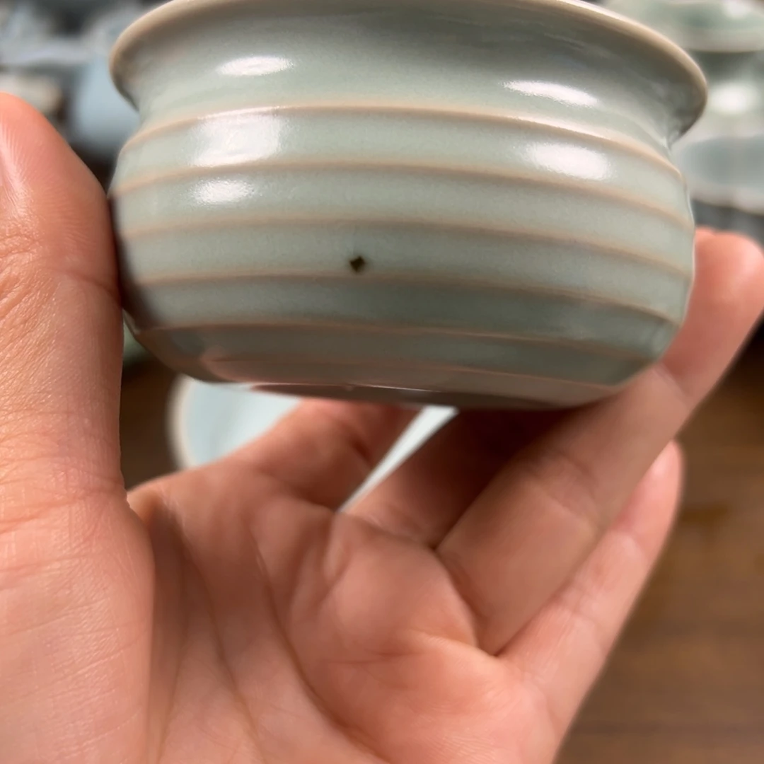 杯子瓷仿古釉水玄文杯微瑕