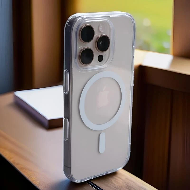 Lucky简约透明适用苹果17/16/15promax磁吸手机壳iPhone14高级13