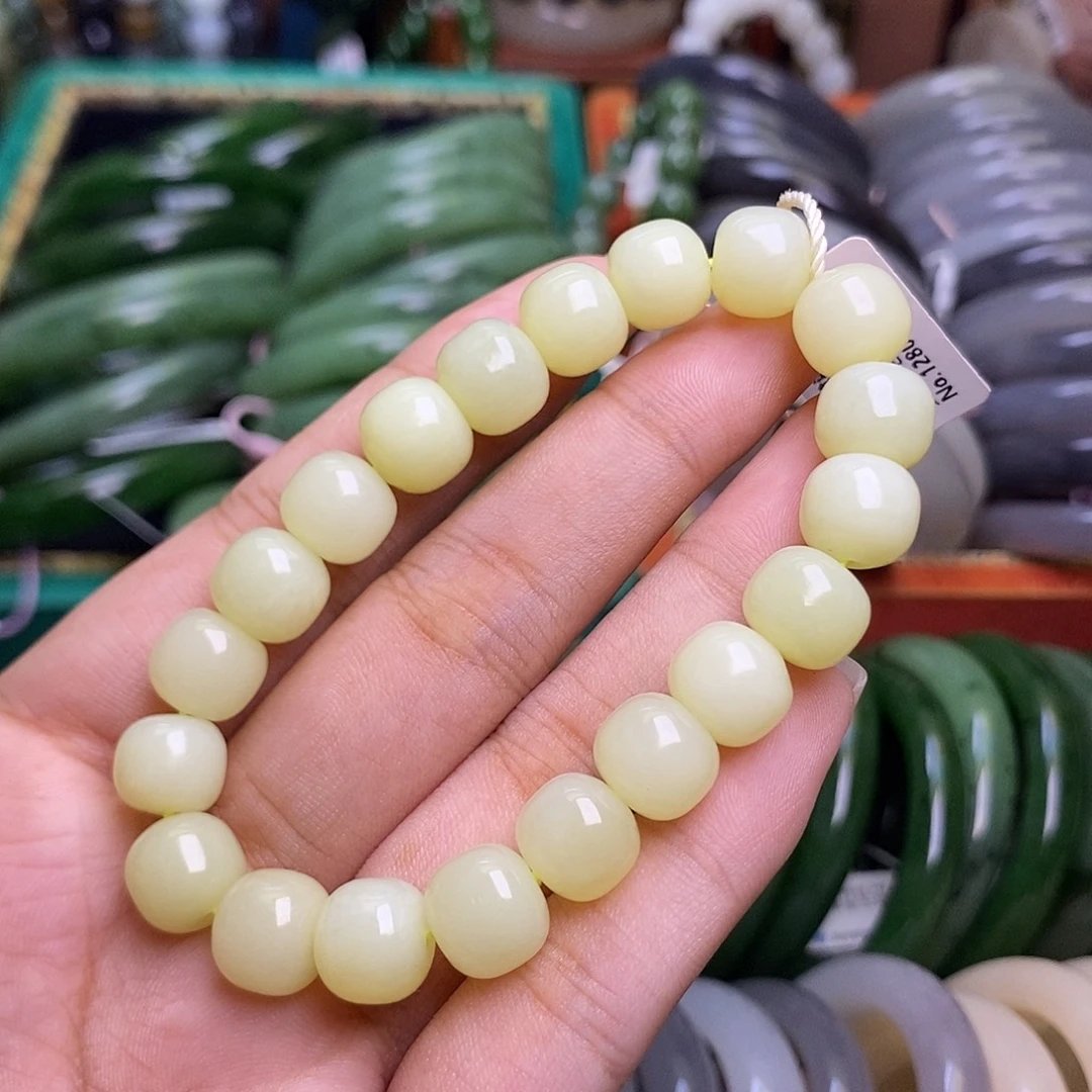 和田玉未镶嵌颈饰孤品黄口手串10mm