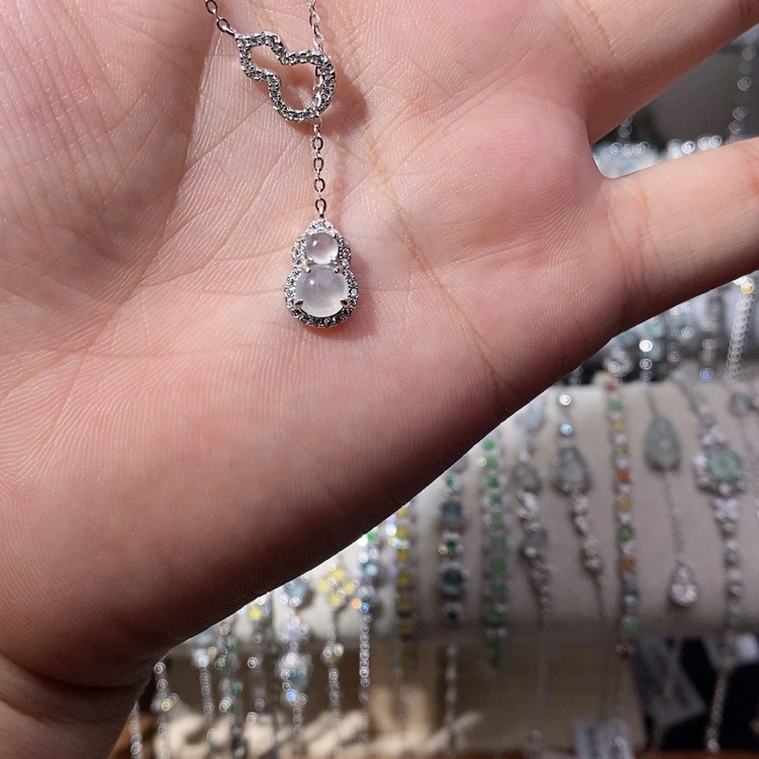 翡翠银S925镶嵌颈饰