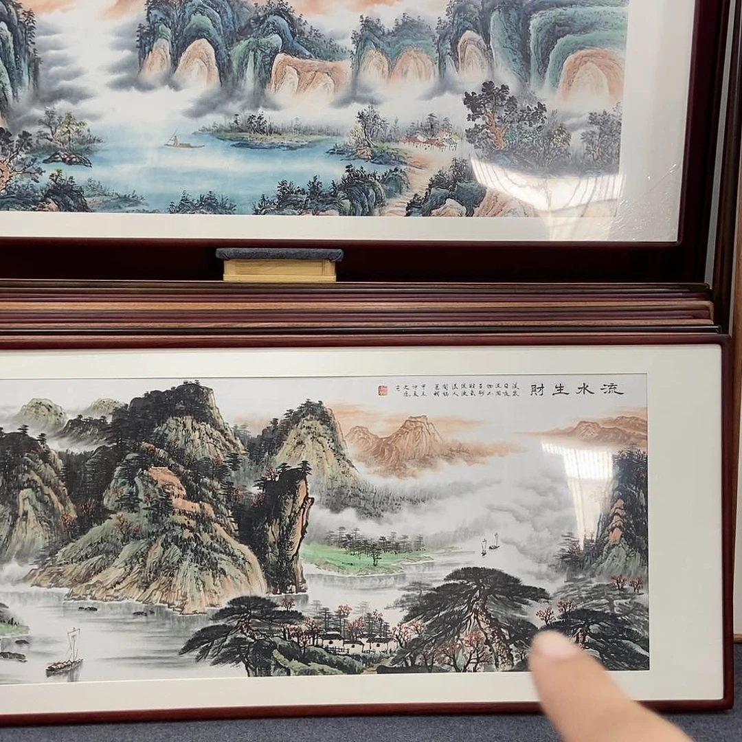 国画手绘作品带框尺寸80成210