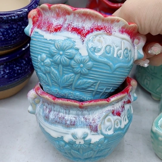 多肉绿植陶瓷花盆9.9包邮，有空