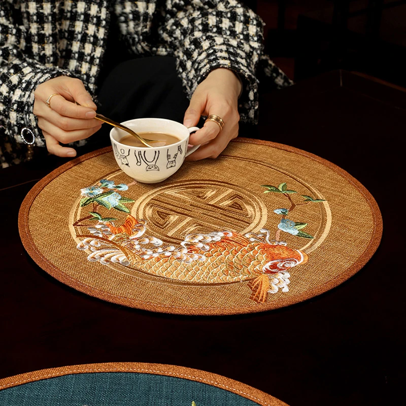 垫子隔热垫杯垫防烫餐垫碗垫茶具复古刺绣碗垫创意隔热垫礼品杯垫