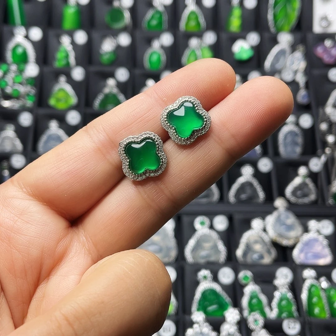 玛瑙/玉髓耳钉合金