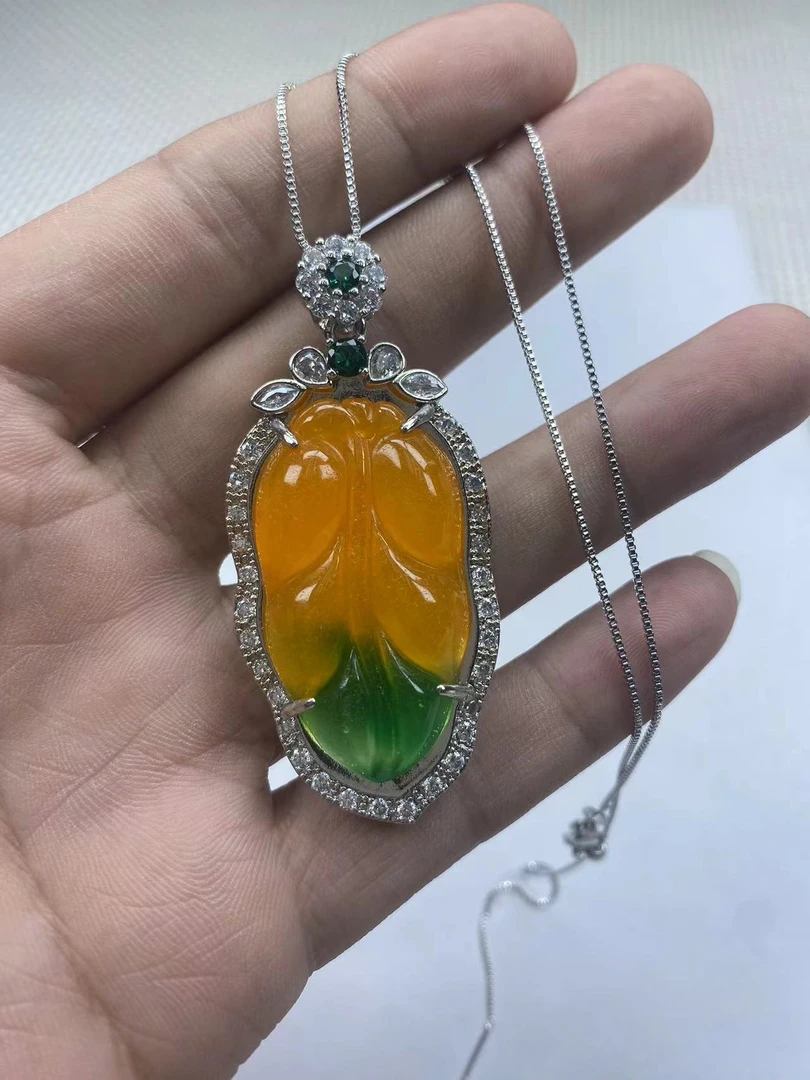 N277黄绿叶子吊坠经典多样性发一