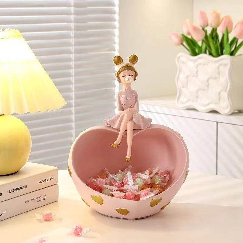 轻奢可爱创意泡泡女孩工艺品玄关钥匙收纳客厅男生生日礼物送女生