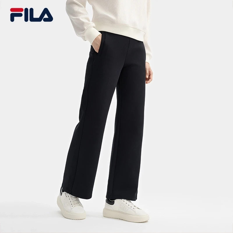 Fila/斐乐【显瘦微阔腿裤】女冬季新款百搭休闲直筒长裤F11W513606F