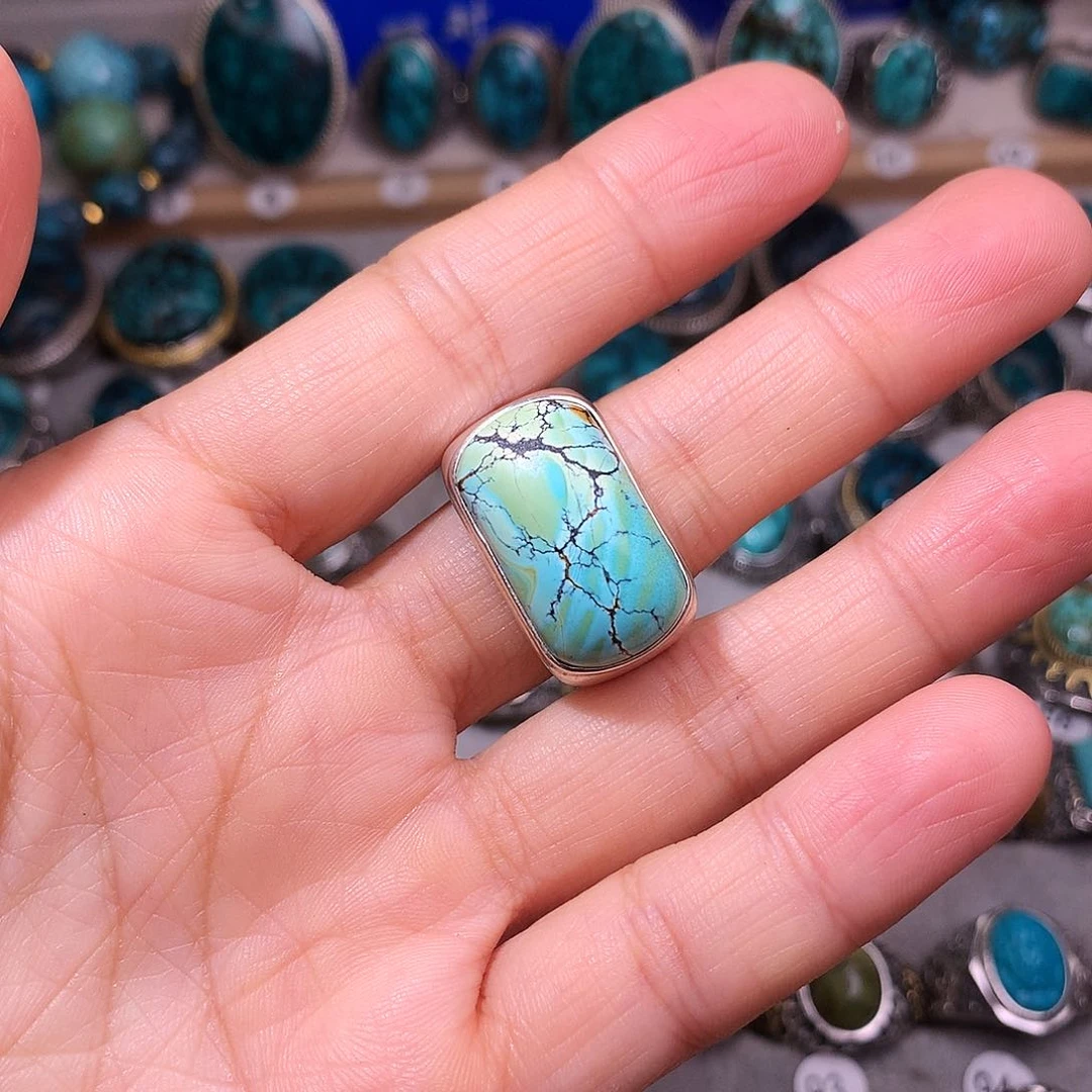 绿松石挂件银S925镶嵌(****沫