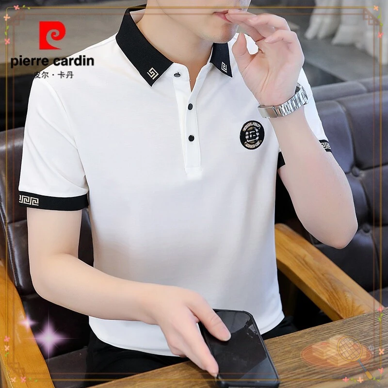 皮尔卡丹2025夏季新款翻领短袖休闲百搭polo衫男士轻奢时尚恤wx