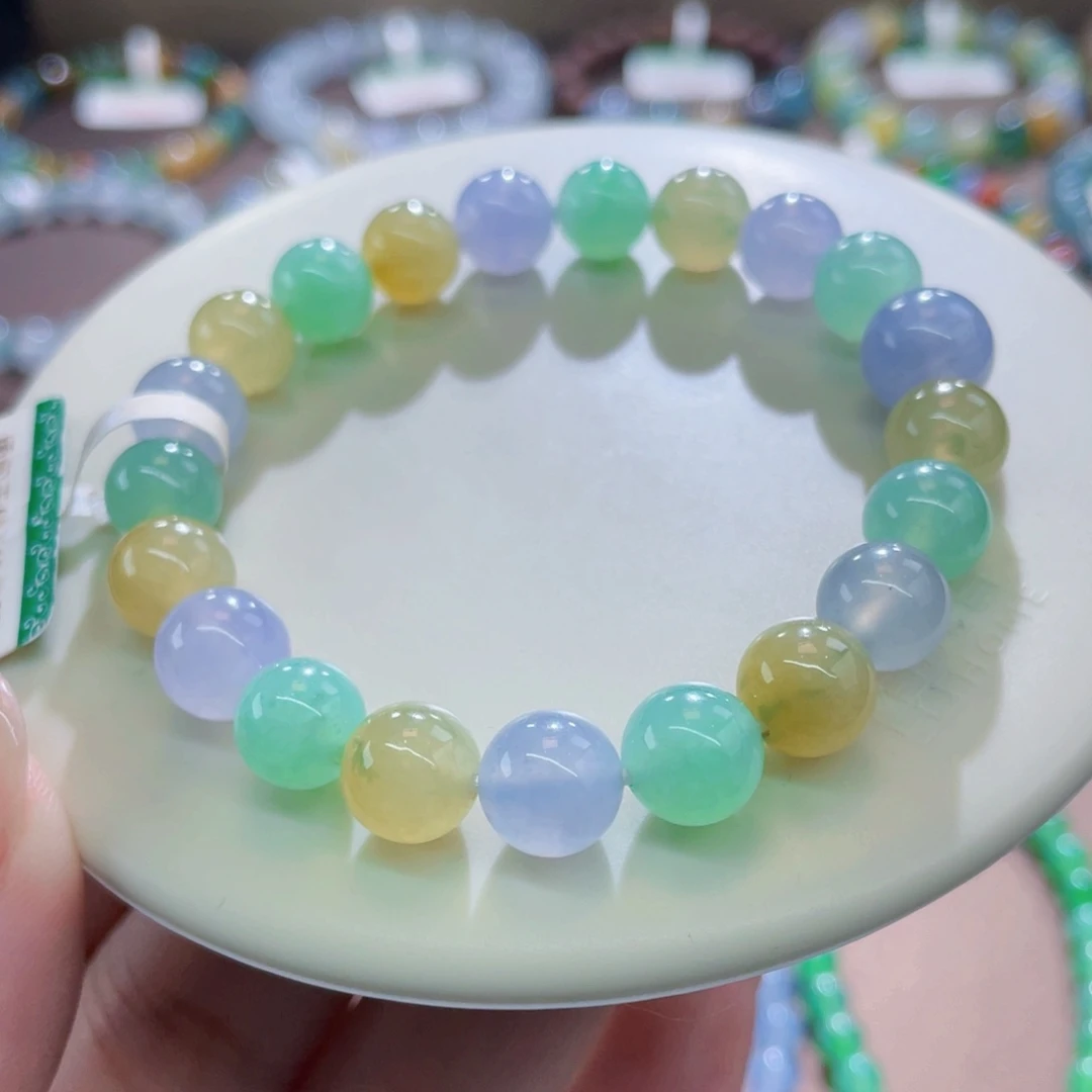 未镶嵌手链翡翠三彩卡8+