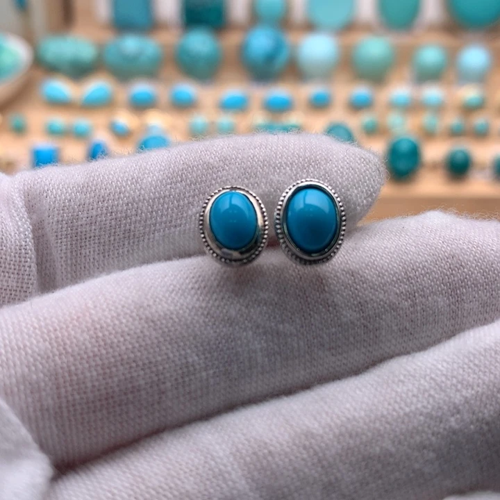 绿松石银S925镶嵌珠宝奇石