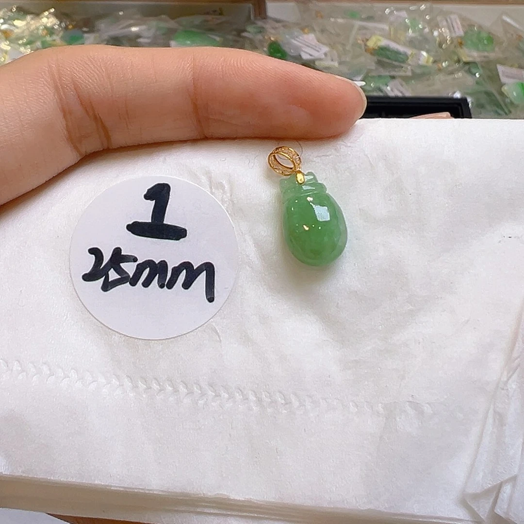 翡翠18K金镶嵌吊坠(不含链)翡翠