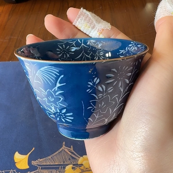 7610蓝釉茶杯啦啦啦啦