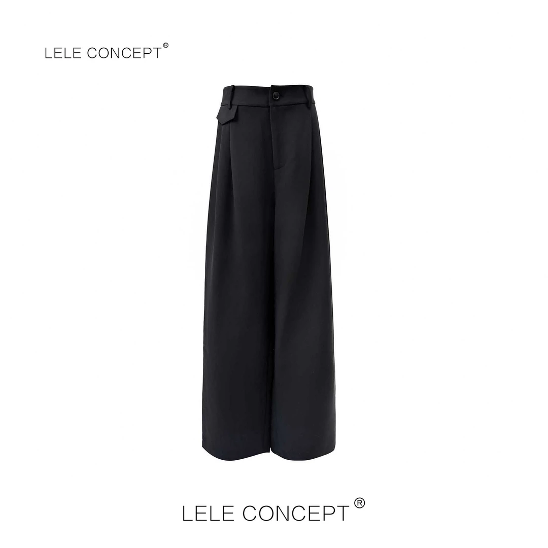 LELE CONCEPT丨【如一】都市轻奢高级感打皱兜盖阔腿裤K0315